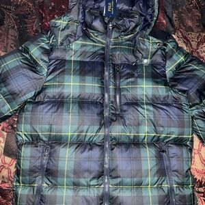 Polo Ralph Lauren BlackWatch Tartan-Plaid Puffer Down Jacket